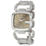 Gucci G Brown Square Brown Dial Silver Steel Strap Watch For Women - YA125402 Authentic Buy Shop Now