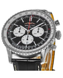 Breitling Navitimer B01 Chronograph 46 Black Dial Black Leather Strap Watch for Men - AB0137211B1P1 Authentic Buy Shop Now