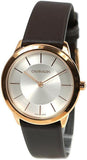 Calvin Klein Minimal White Dial Brown Leather Strap Watch for Women - K3M226G6 Authentic Buy Shop Now