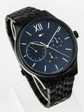 Tommy Hilfiger Damon Quartz Chronograph Blue Dial Black Steel Strap Watch for Men - 1791454 Authentic Buy Shop Now
