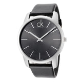 Calvin Klein City Grey Dial Black Leather Strap Watch For Men - K2G21107 Authentic Buy Shop Now