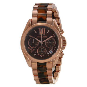 Michael Kors Bradshaw Chronograph Brown Dial Two Tone Steel Strap Watch For Women - MK5944 Authentic Buy Shop Now