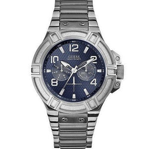 Guess Rigor Quartz Black Dial Silver Steel Strap Watch For Men - W0218G2 Authentic Buy Shop Now