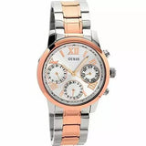 Guess Mini Sunrise Analog Silver Dial Two Tone Steel Strap Watch For Women - W0448L4 Authentic Buy Shop Now