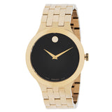 Movado Veturi Quartz Black Dial Gold Steel Strap Watch for Men - 0606934 Authentic Buy Shop Now