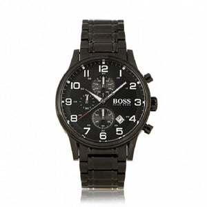 Hugo Boss Chronograph Black Dial Black Steel Strap Watch for Men - 1513180 Authentic Buy Shop Now