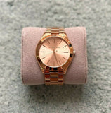 Michael Kors Slim Runway Rose Gold Dial Rose Gold Steel Strap Watch for Women - MK3197 Authentic Buy Shop Now