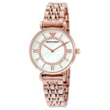Emporio Armani Gianni T Bar Mother of Pearl Rose Gold Stainless Steel Strap Watch For Women - AR1909 Authentic Buy Shop Now