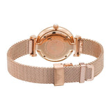 Emporio Armani Gianni T Bar Silver Dial Rose Gold Mesh Bracelet Watch For Women - AR1956 Authentic Buy Shop Now