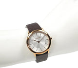 Calvin Klein Minimal White Dial Brown Leather Strap Watch for Women - K3M226G6 Authentic Buy Shop Now