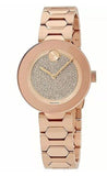Movado Bold Crystal Pave Rose Gold Dial Rose Gold Steel Strap Watch For Women - 3600493 Authentic Buy Shop Now