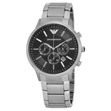 Emporio Armani Sportivo Chronograph Black Dial Silver Steel Strap Watch For Men - AR2460 Authentic Buy Shop Now