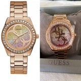 Guess G Twist Diamonds Rose Gold Dial Rose Gold Steel Strap Watch For Women - W1201L3 Authentic Buy Shop Now