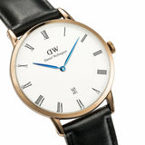 Daniel Wellington Classic Sheffield White Dial Black Leather Strap Watch For Men - DW00100084 Authentic Buy Shop Now