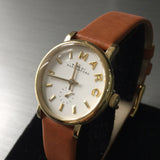 Marc Jacobs Baker White Dial Brown Leather Strap Watch for Women - MBM1317 Authentic Buy Shop Now