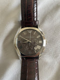 Emporio Armani Valente Chronograph Brown Dial Brown Leather Strap Watch For Men - AR0671 Authentic Buy Shop Now