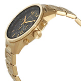 Armani Exchange Banks Chronograph Black Dial Gold Steel Strap Watch For Men - AX1721 Authentic Buy Shop Now
