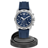 Guess Commander Blue Dial Blue Rubber Strap Watch for Men - GW0211G1 Authentic Buy Shop Now