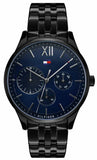 Tommy Hilfiger Damon Quartz Chronograph Blue Dial Black Steel Strap Watch for Men - 1791454 Authentic Buy Shop Now