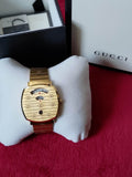 Gucci Grip Quartz Yellow Gold Dial Gold Steel Strap Unisex Watch - YA157409 Authentic Buy Shop Now