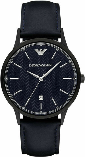 Emporio Armani Renato Quartz Blue Dial Blue Leather Strap Watch For Men - AR11190 Authentic Buy Shop Now