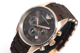 Emporio Armani Sportivo Chronograph Brown Dial Brown Silicone Strap Watch For Men - AR5891 Authentic Buy Shop Now