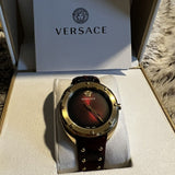 Versace Shadov Quartz Red Dial Red Leather Strap Watch for Women - VEBM00918 Authentic Buy Shop Now