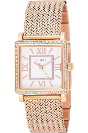Guess Highline Off White Dial Rose Gold Stainless Steel Mesh Strap Watch For Women - W0826L3 Authentic Buy Shop Now