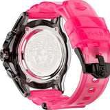 Versace Icon Active Chronograph Quartz Black Dial Pink Rubber Strap Watch For Men - VEZ700221 Authentic Buy Shop Now