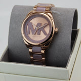 Michael Kors Janelle Three Hand Rose Gold Dial Two Tone Steel Strap Watch For Women - MK7135 Authentic Buy Shop Now