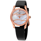 Tissot T Wave Diamond Mother of Pearl Dial Black Leather Strap Watch For Women - T112.210.36.111.00 Authentic Buy Shop Now