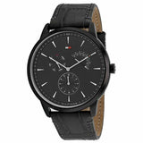 Tommy Hilfiger Brad Chronograph Quartz Grey Dial Grey Leather Strap Watch For Men - 1710388 Authentic Buy Shop Now