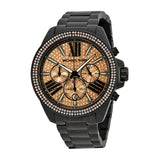 Michael Kors Wren Chronograph Gold Diamonds Dial Black Steel Strap Watch for Women - MK5879 Authentic Buy Shop Now