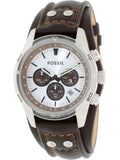 Fossil Coachman Chronograph Silver Dial Brown Leather Strap Watch for Men - CH2565 Authentic Buy Shop Now