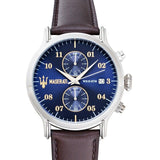 Maserati Epoca Chronograph Blue Dial Brown Leather Strap Watch For Men - R8871618001 Authentic Buy Shop Now