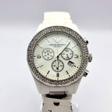 Emporio Armani Ceramica Chronograph White Dial White Ceramic Strap Watch For Women - AR1456 Authentic Buy Shop Now