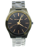 Michael Kors Slim Runway Quartz Black Dial Green Steel Strap Watch For Men - MK8715 Authentic Buy Shop Now