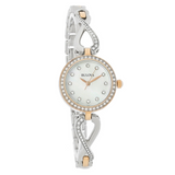 Bulova Crystals Mother of Pearl Dial Two Tone Steel Strap Watch for Women - 98X108 Authentic Buy Shop Now