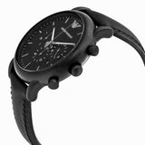 Emporio Armani Luigi Chronohraph Black Dial Black Leather Strap Watch For Men - AR1970 Authentic Buy Shop Now