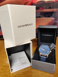 Emporio Armani Luigi Automatic Blue Dial Blue Leather Strap Watch For Men - AR60030 Authentic Buy Shop Now