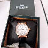Coach Madison White Dial Black Leather Strap Watch for Women - 14503396 Authentic Buy Shop Now