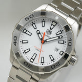Tag Heuer Aquaracer Quartz White Dial Silver Steel Strap Watch for Men - WBD1111.BA0928 Authentic Buy Shop Now
