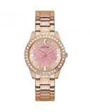 Guess Glitter Diamonds Pink Dial Rose Gold Steel Strap Watch for Women - GW0405L3 Authentic Buy Shop Now