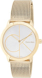 Calvin Klein Minimal Silver Dial Gold Mesh Bracelet Watch for Women - K3M22526 Authentic Buy Shop Now
