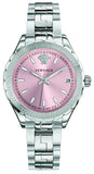 Versace Hellenyium Pink Dial Silver Steel Strap Watch for Women - V12010015 Authentic Buy Shop Now