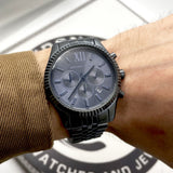 Michael Kors Lexington Chronograph Blue Dial Blue Steel Strap Watch for Men - MK8480 Authentic Buy Shop Now