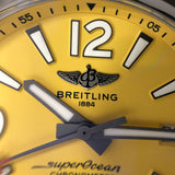 Breitling Superocean II Automatic 44mm Yellow Dial Silver Steel Strap Watch for Men - A17367021I1A1 Authentic Buy Shop Now