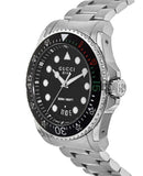 Gucci Dive Analog Black Dial Silver Steel Strap Watch For Men - YA136208 Authentic Buy Shop Now