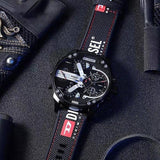 Diesel Mr. Daddy 2.0 Quartz Black Dial Black Nylon Strap Watch For Men - DZ7433 Authentic Buy Shop Now