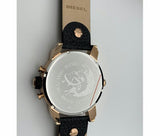 Diesel Little Daddy Black & Gold Dial Black Leather StrapWatch For Men - DZ7282 Authentic Buy Shop Now